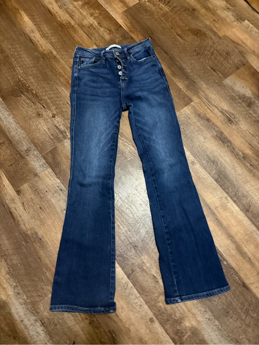 KanCan Dark Blue Flare Jeans with Button Fly